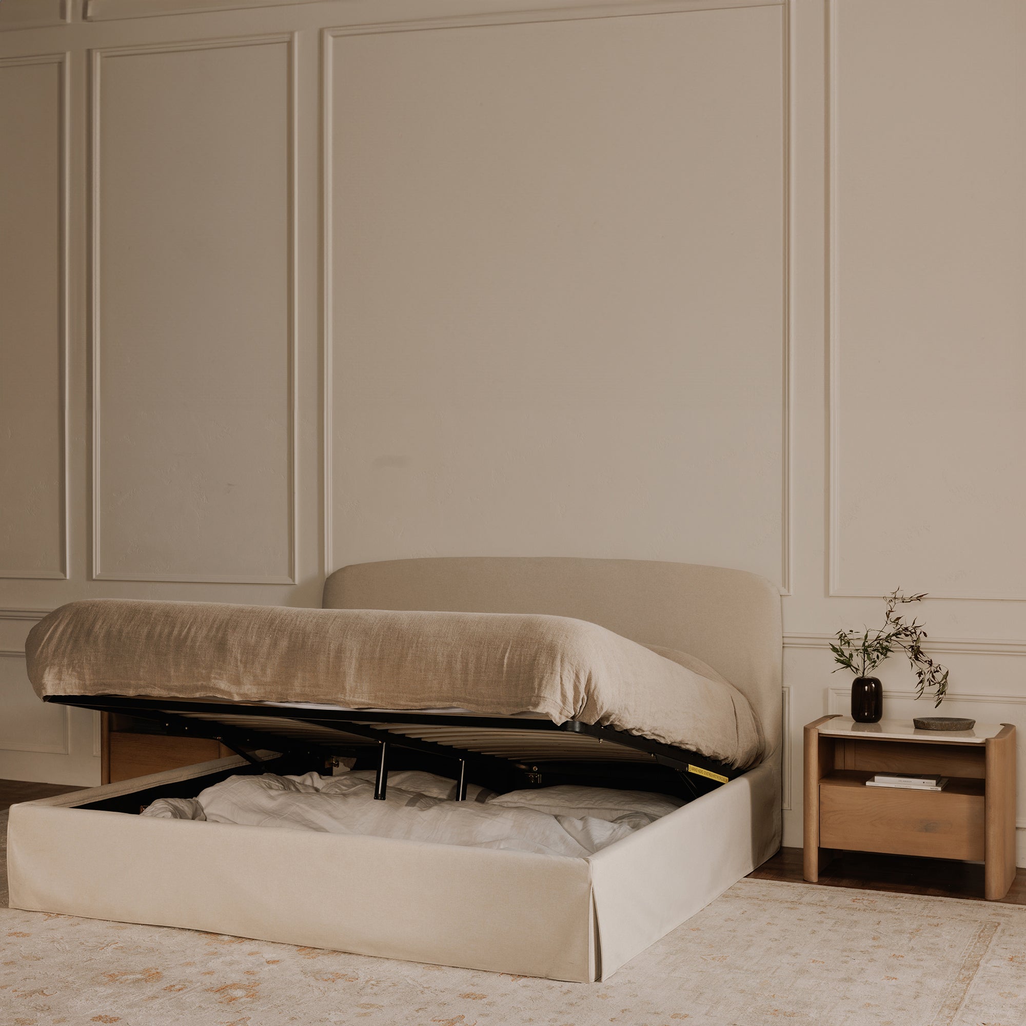 Joan King Storage Bed Cream