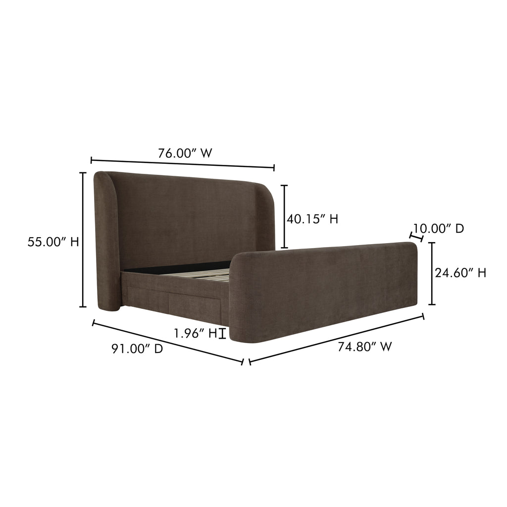 Sophia Queen Storage Bed Brown