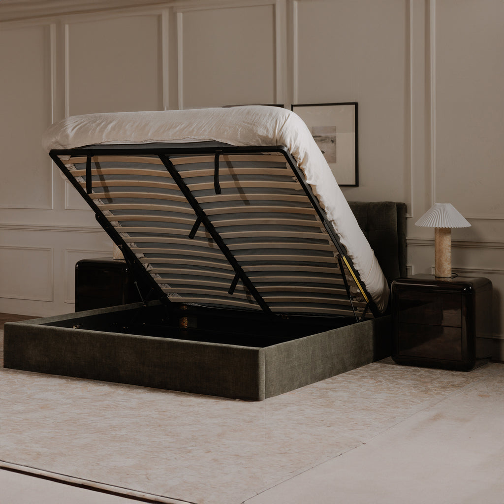 Sebastion King Storage Bed Green