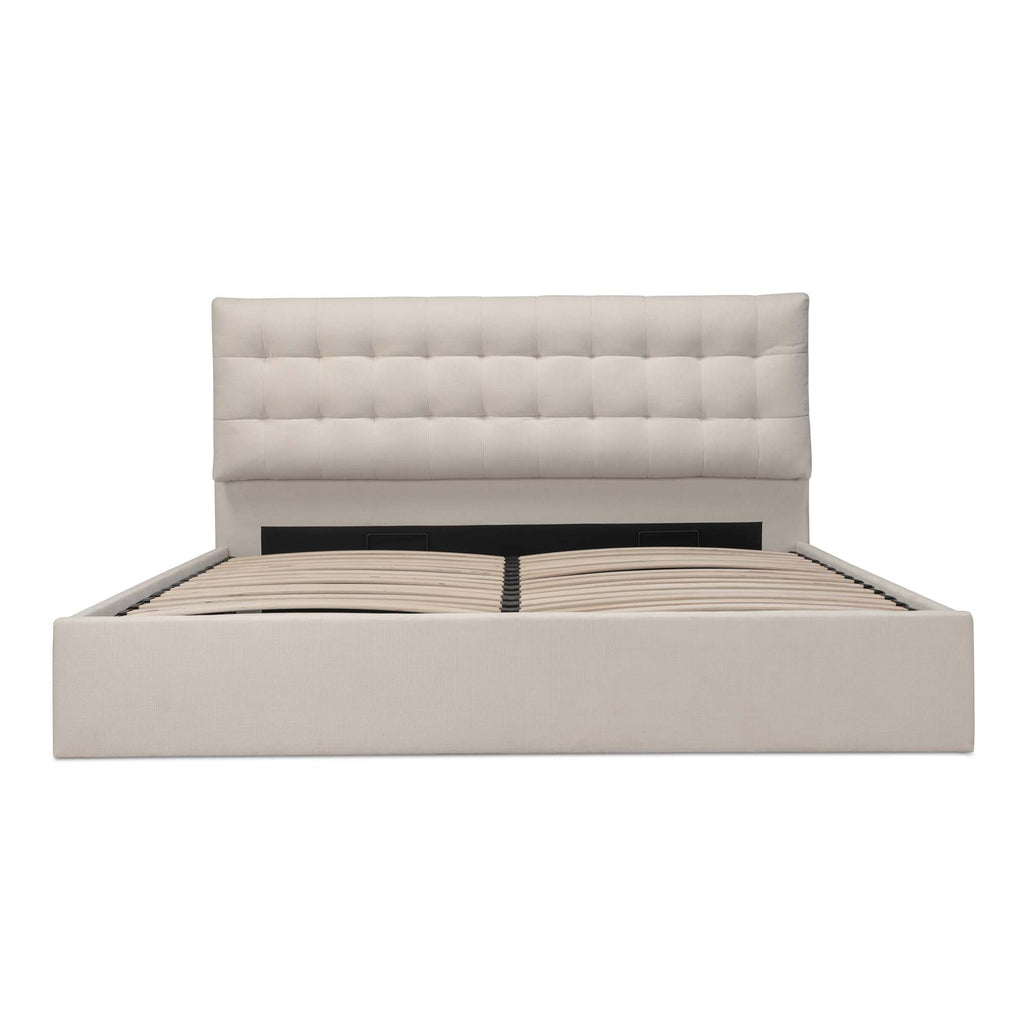 Sebastion Queen Storage Bed Cream