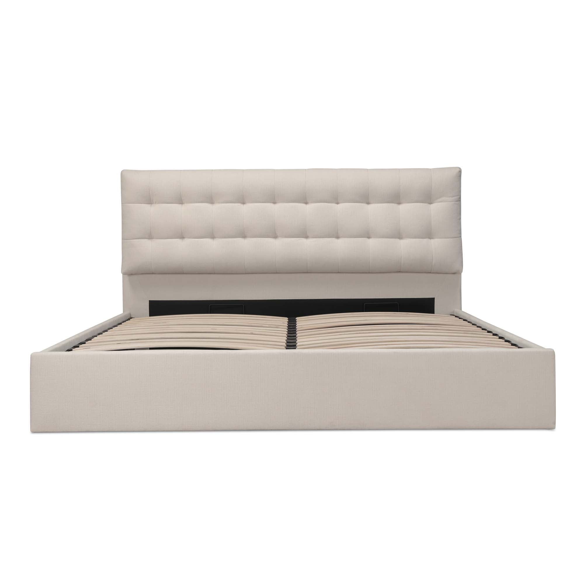 Sebastion Queen Storage Bed Cream