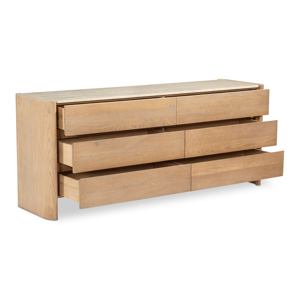 Lane 6 Drawer Dresser Natural
