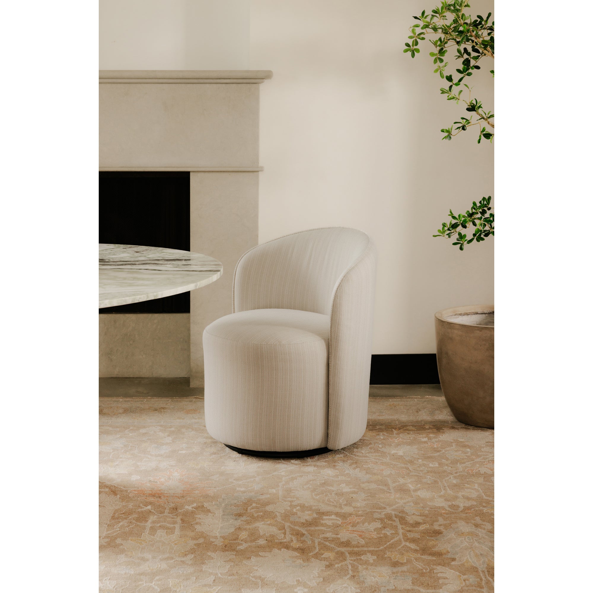 Sylvie Outdoor Swivel Dining Chair Cream