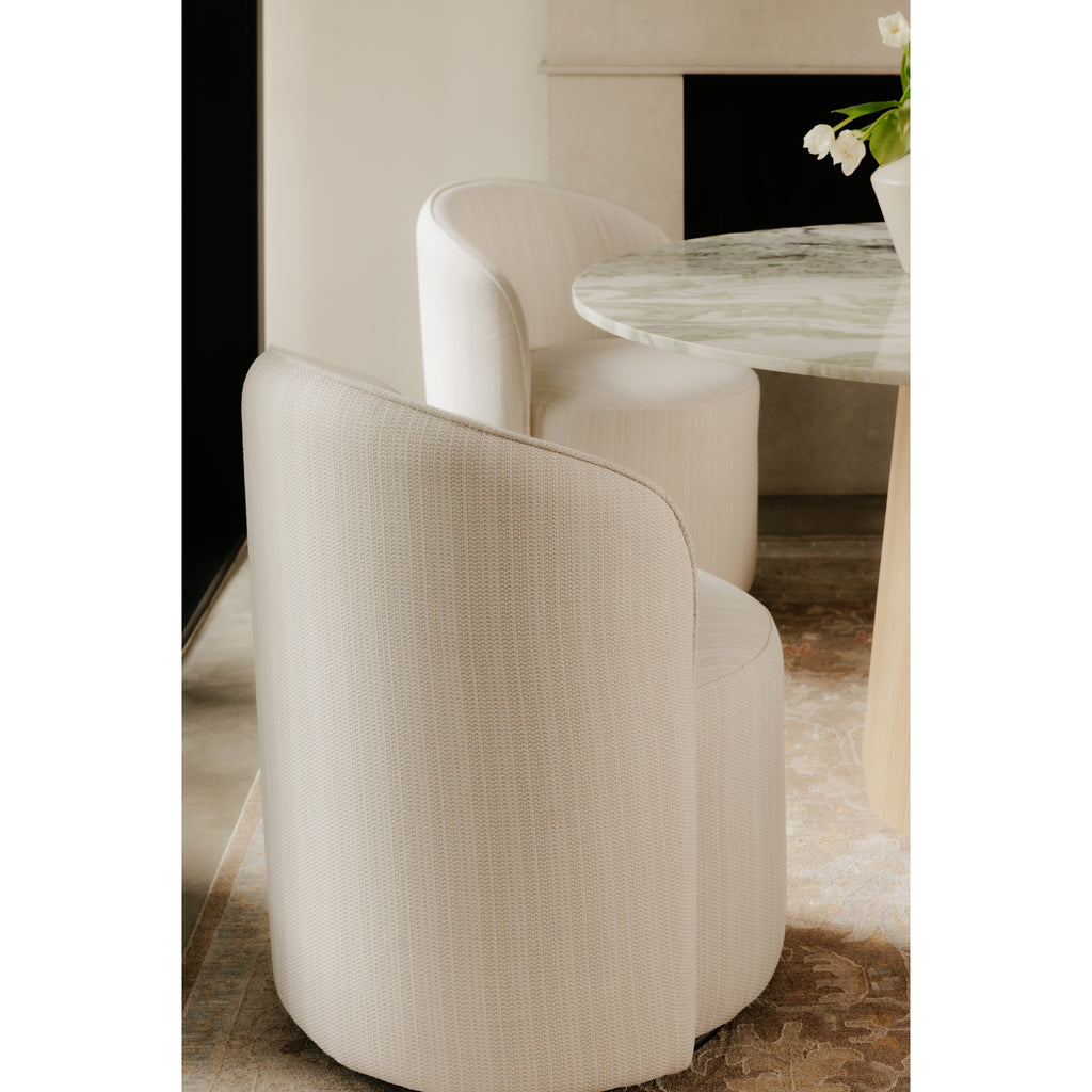Sylvie Outdoor Swivel Dining Chair Cream