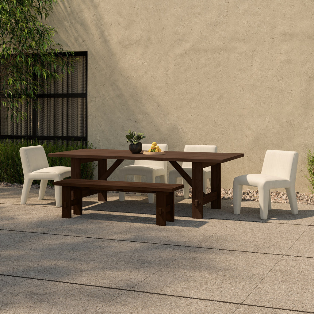 Esmond Outdoor Dining Table Brown