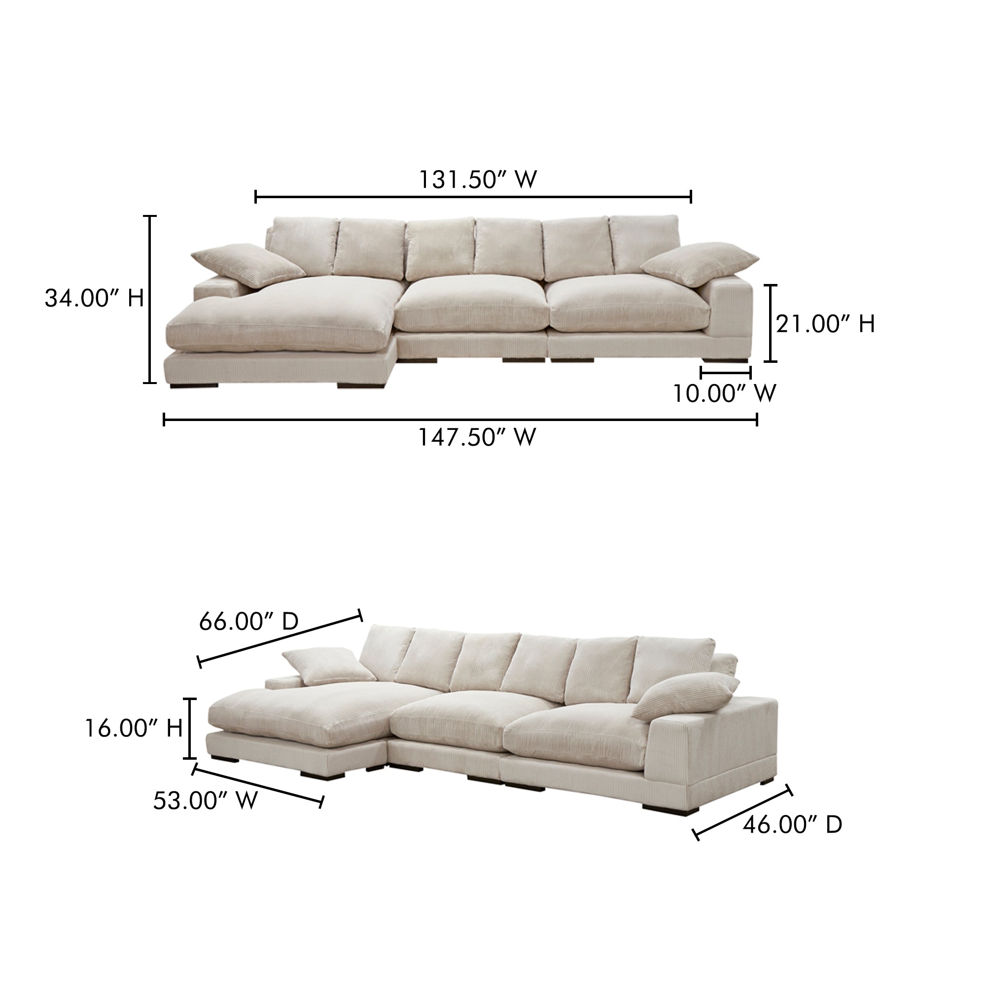 Plunge Large Sectional Cappuccino