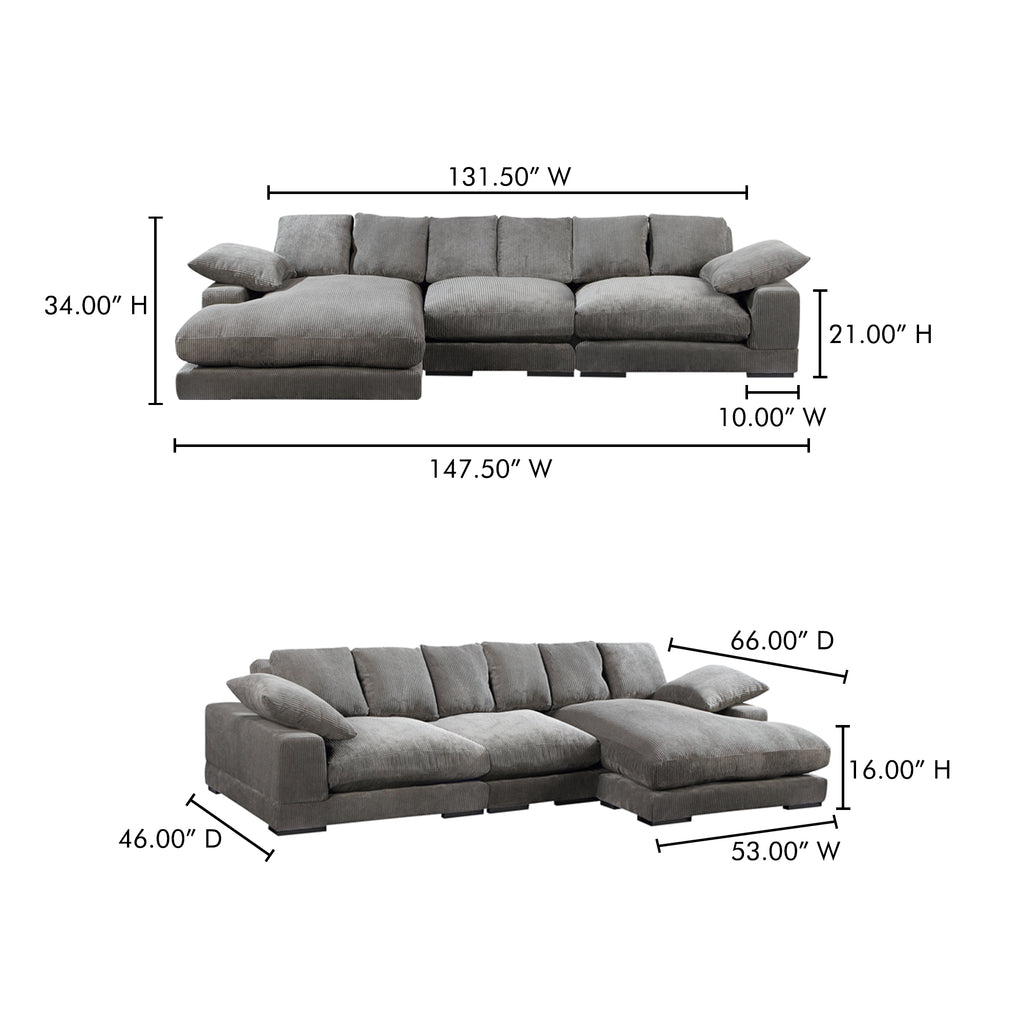 Plunge Large Sectional Charcoal