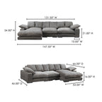 Plunge Large Sectional Charcoal