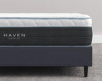 Haven Eurotop Hybrid mattress with dual-coil system, providing exceptional, non-toxic support and luxurious comfort with its plush Eurotop design.
