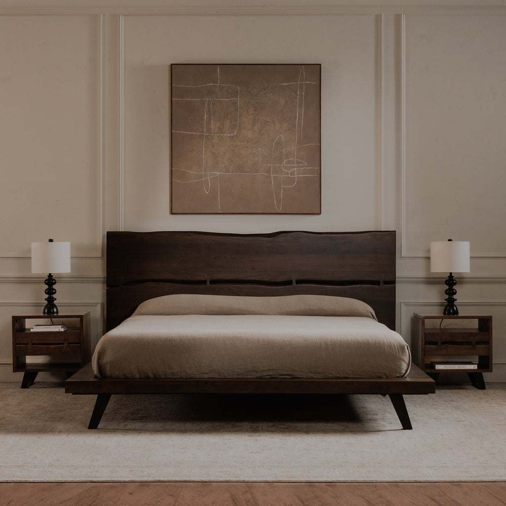 Madagascar Queen Platform Bed Dark Brown