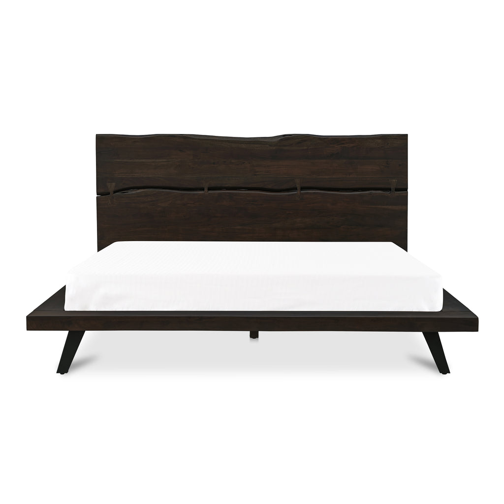 Madagascar Queen Platform Bed Dark Brown