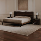 Madagascar King Platform Bed Dark Brown
