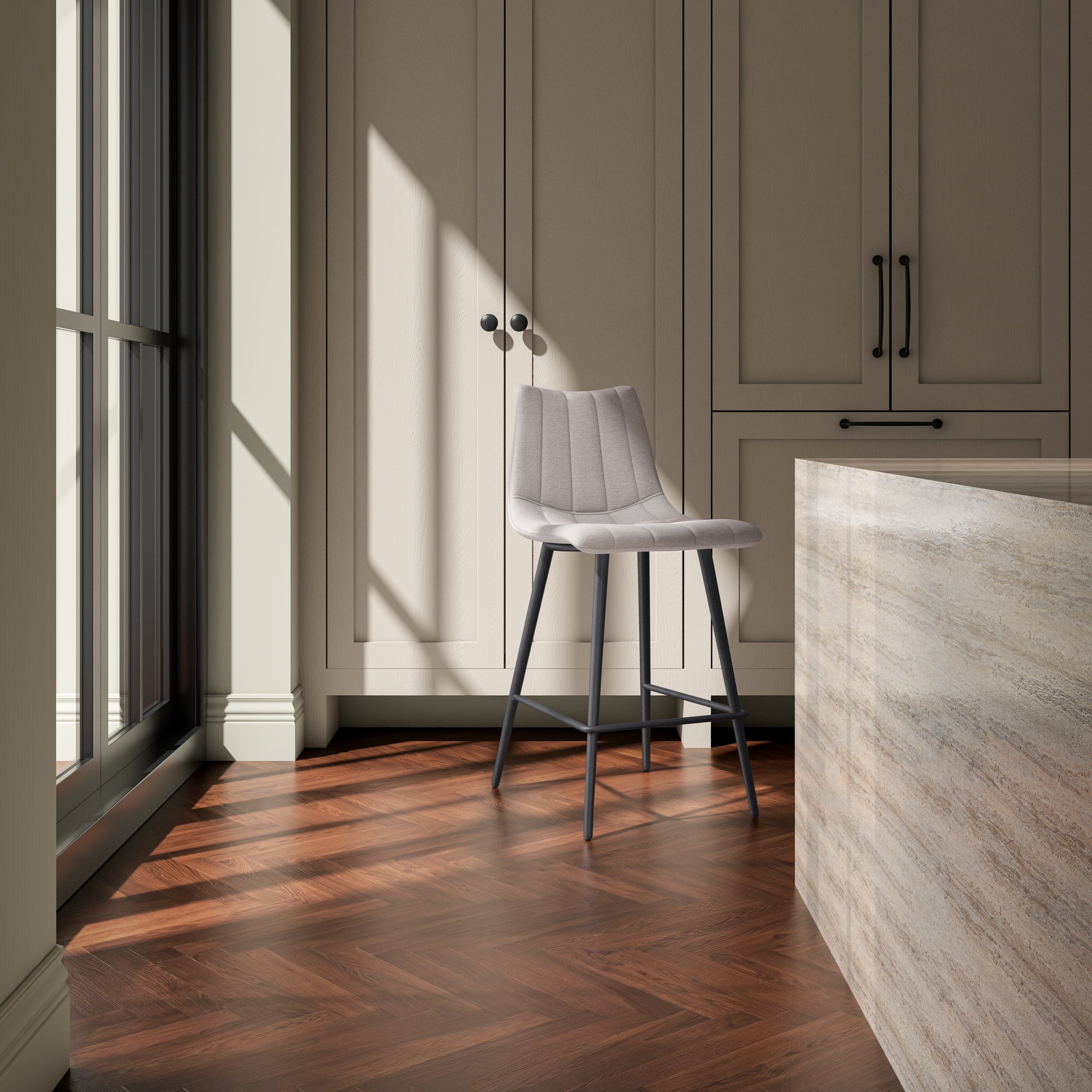 Alibi Counter Stool Beige-Set of Two