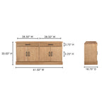 Tade 2 Drawer Sideboard Honey Pine