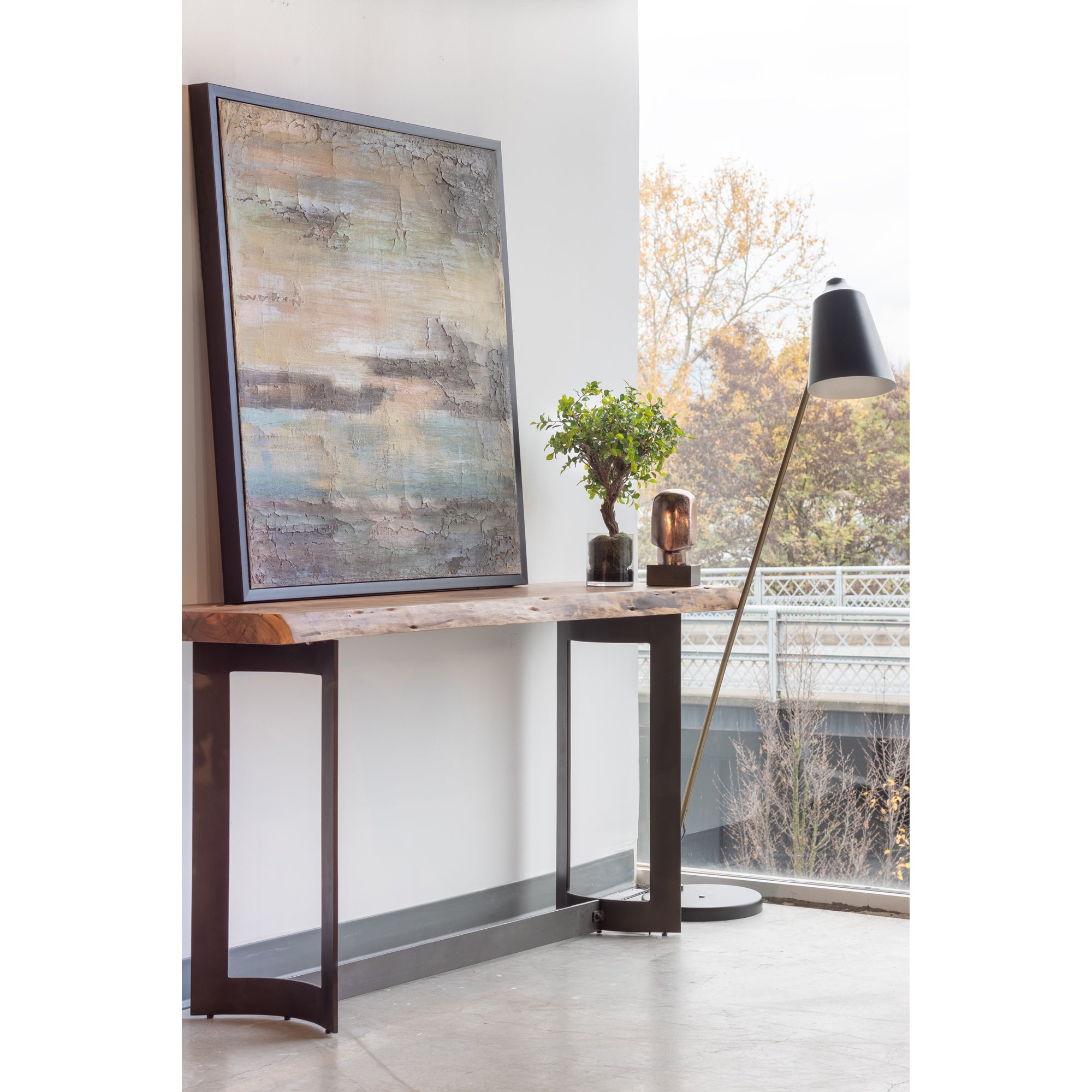 Bent Console Table Brown