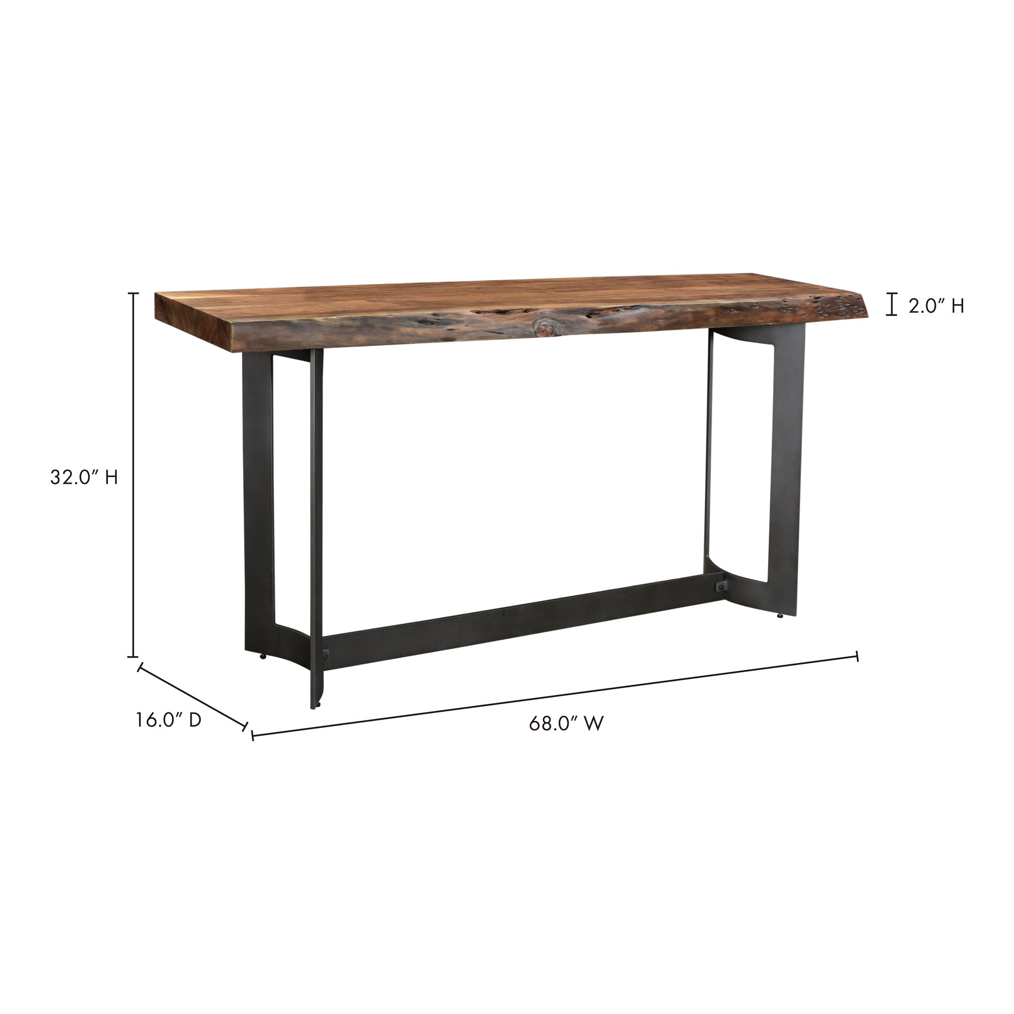 Bent Console Table Brown