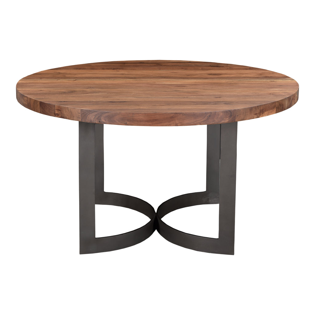 Bent Round Dining Table 54In Brown