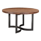 Bent Round Dining Table 54In Brown