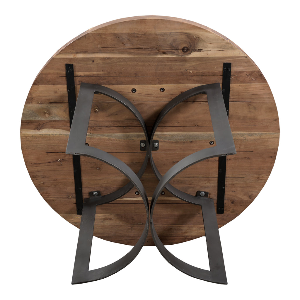 Bent Round Dining Table 54In Brown