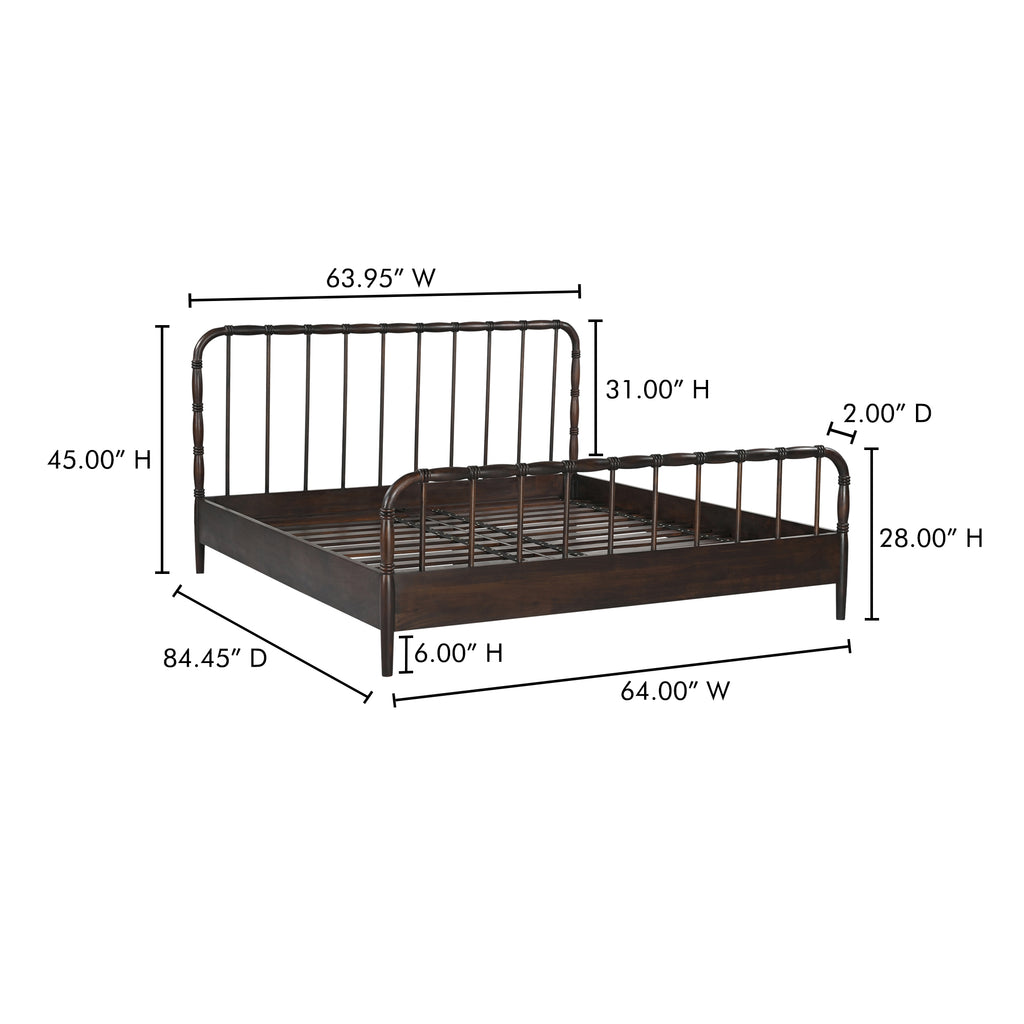 Vivian Queen Bed Dark Brown