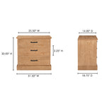 Tade 3 Drawer Nighstand Honey Pine