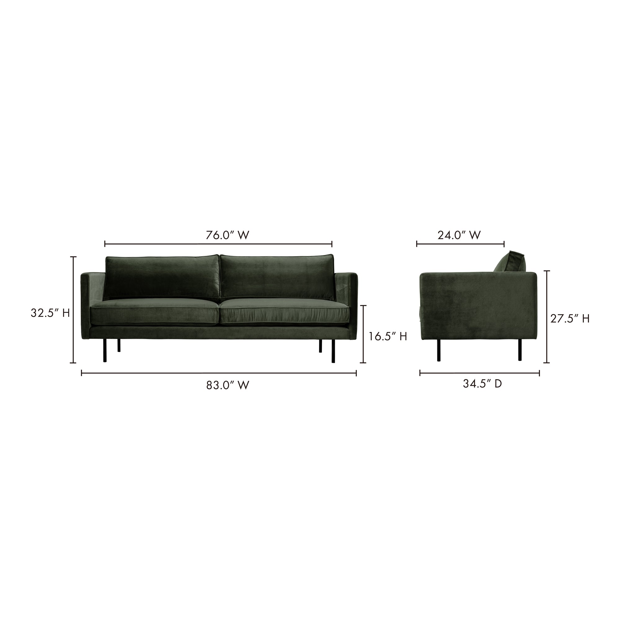 Raphael Sofa Dark Green