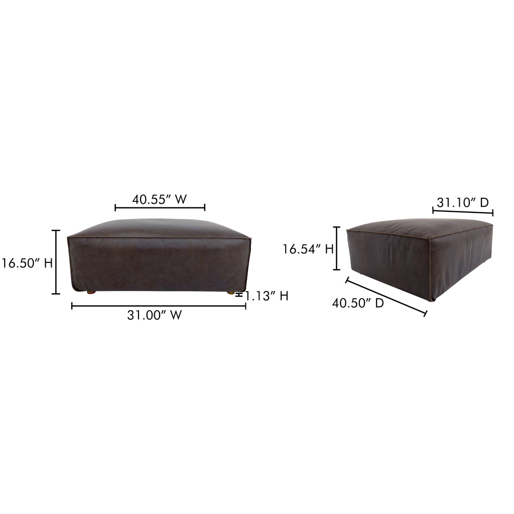 Form Ottoman Espresso Brown Leather