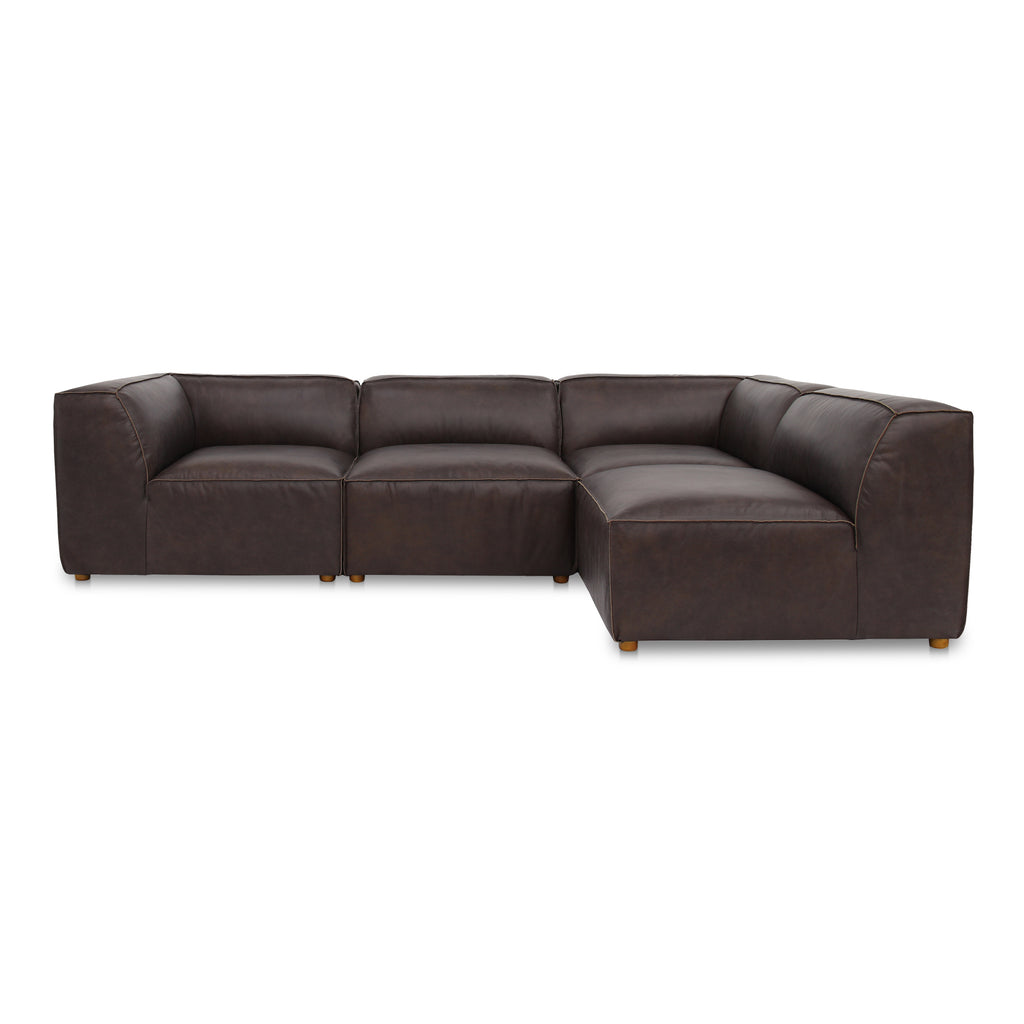 Form Signature Modular Sectional Espresso Brown Leather