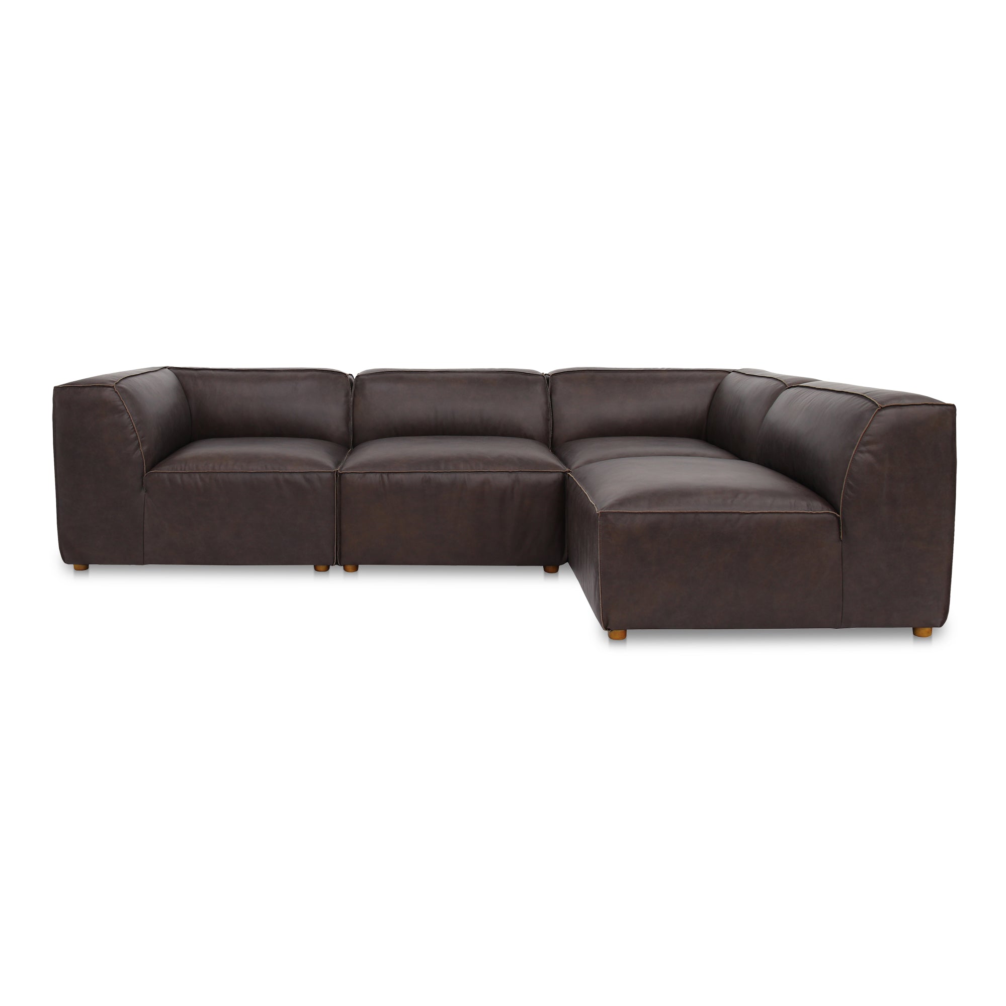 Form Signature Modular Sectional Espresso Brown Leather