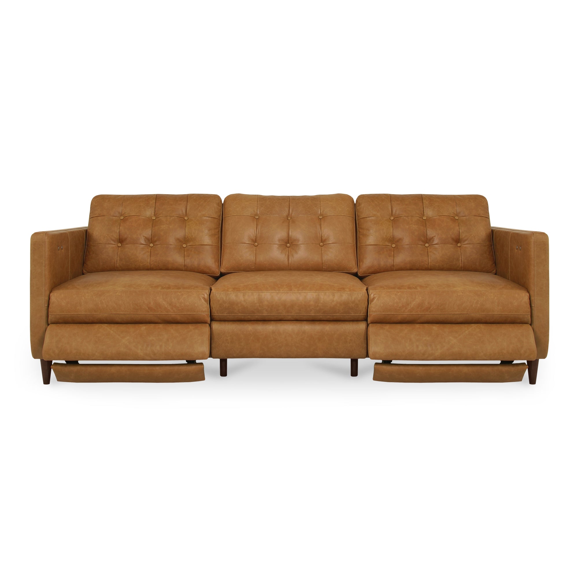 Bridgers Power Recliner Sofa Tan Leather
