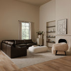 Thurlow Left Arm Facing Sofa Espresso Brown Leather