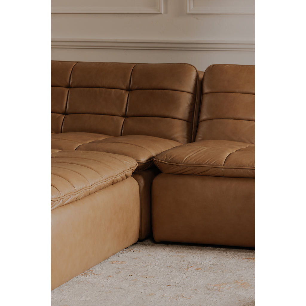Lino Ottoman Tan Leather