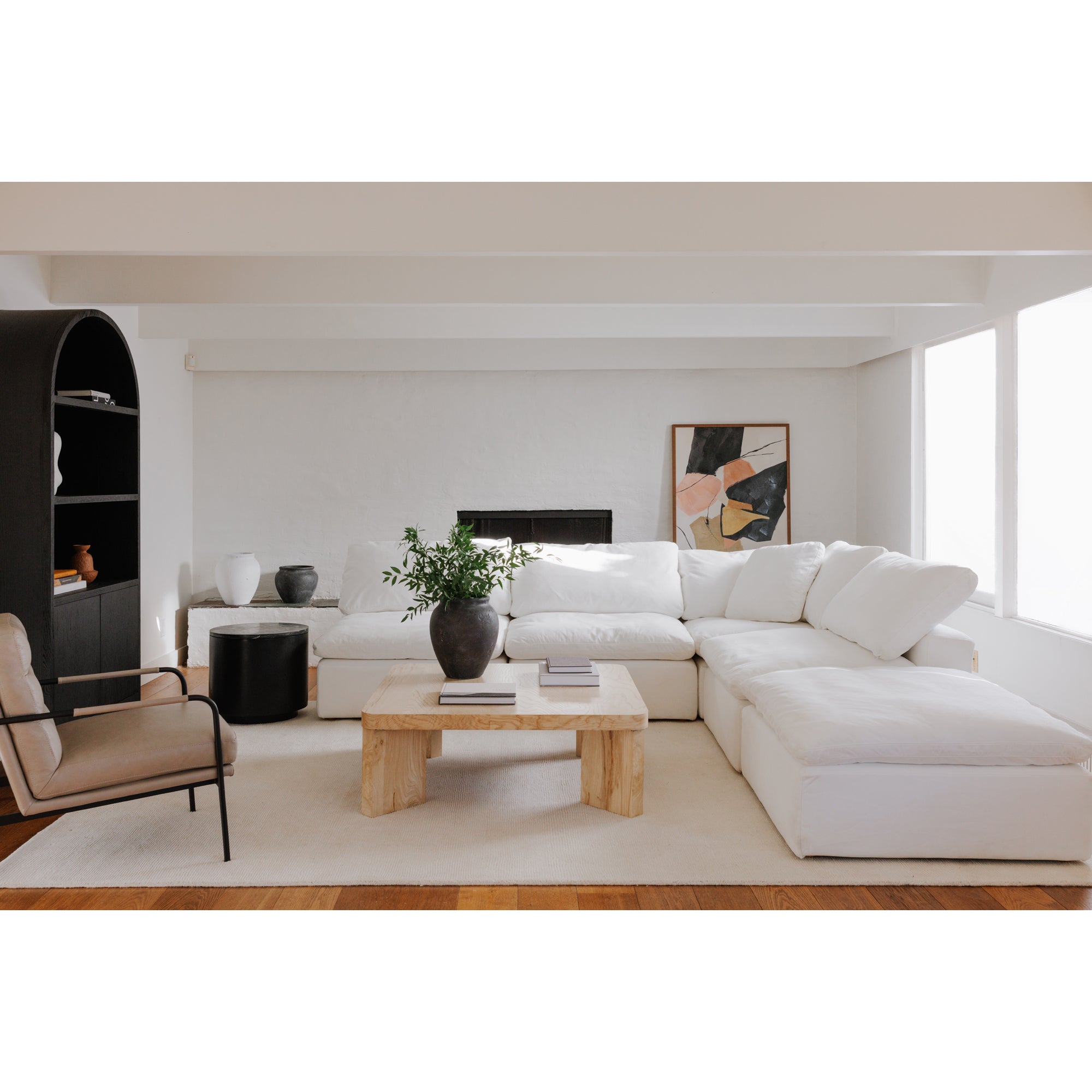 Clay Corner Chair Cream White