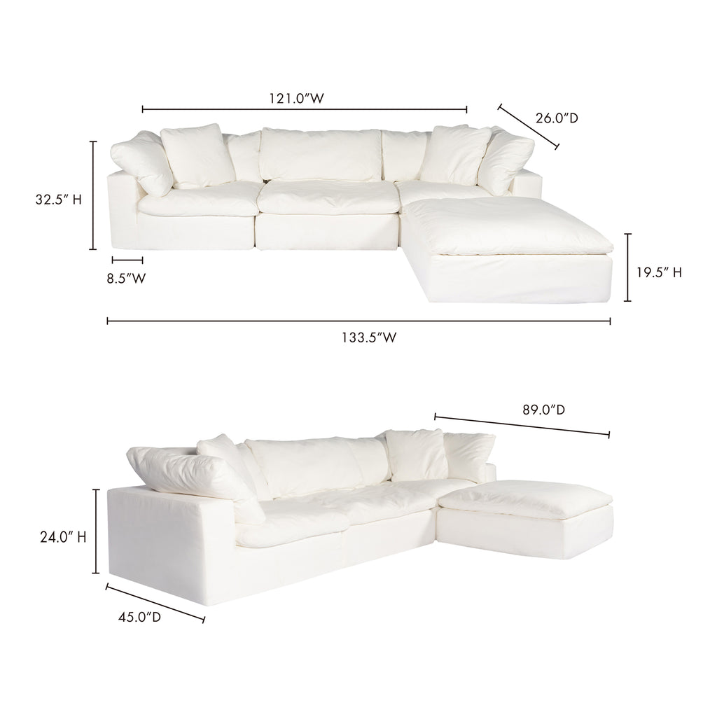 Clay Lounge Modular Sectional Cream White