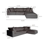 Clay Lounge Modular Sectional Light Grey