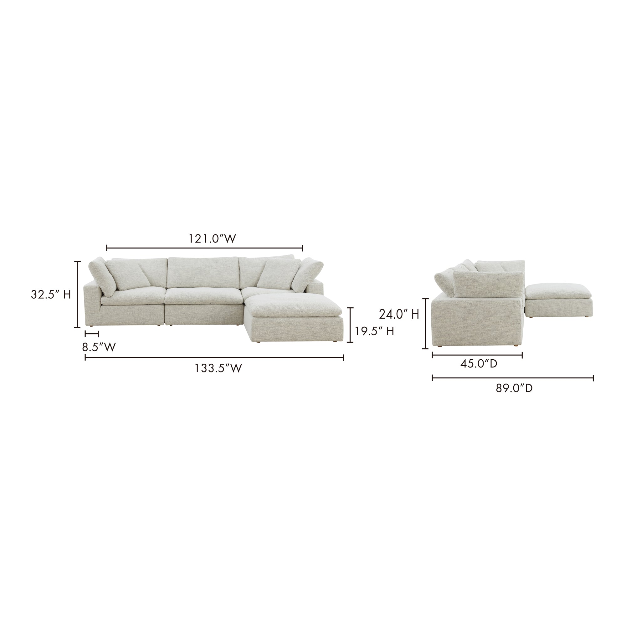 Clay Lounge Modular Sectional Coastside Sand