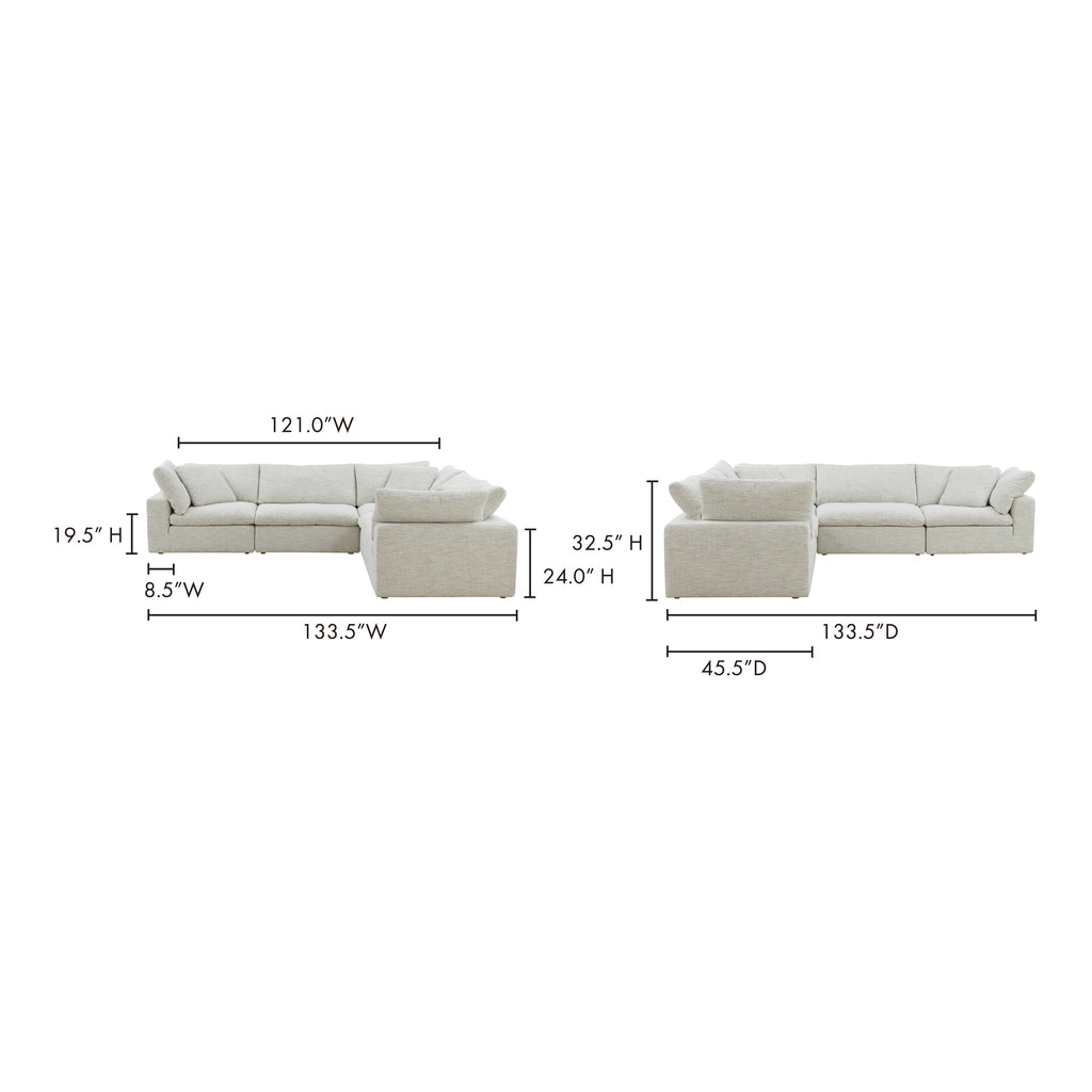 Clay Classic L-Shaped Modular Sectional Coastside Sand