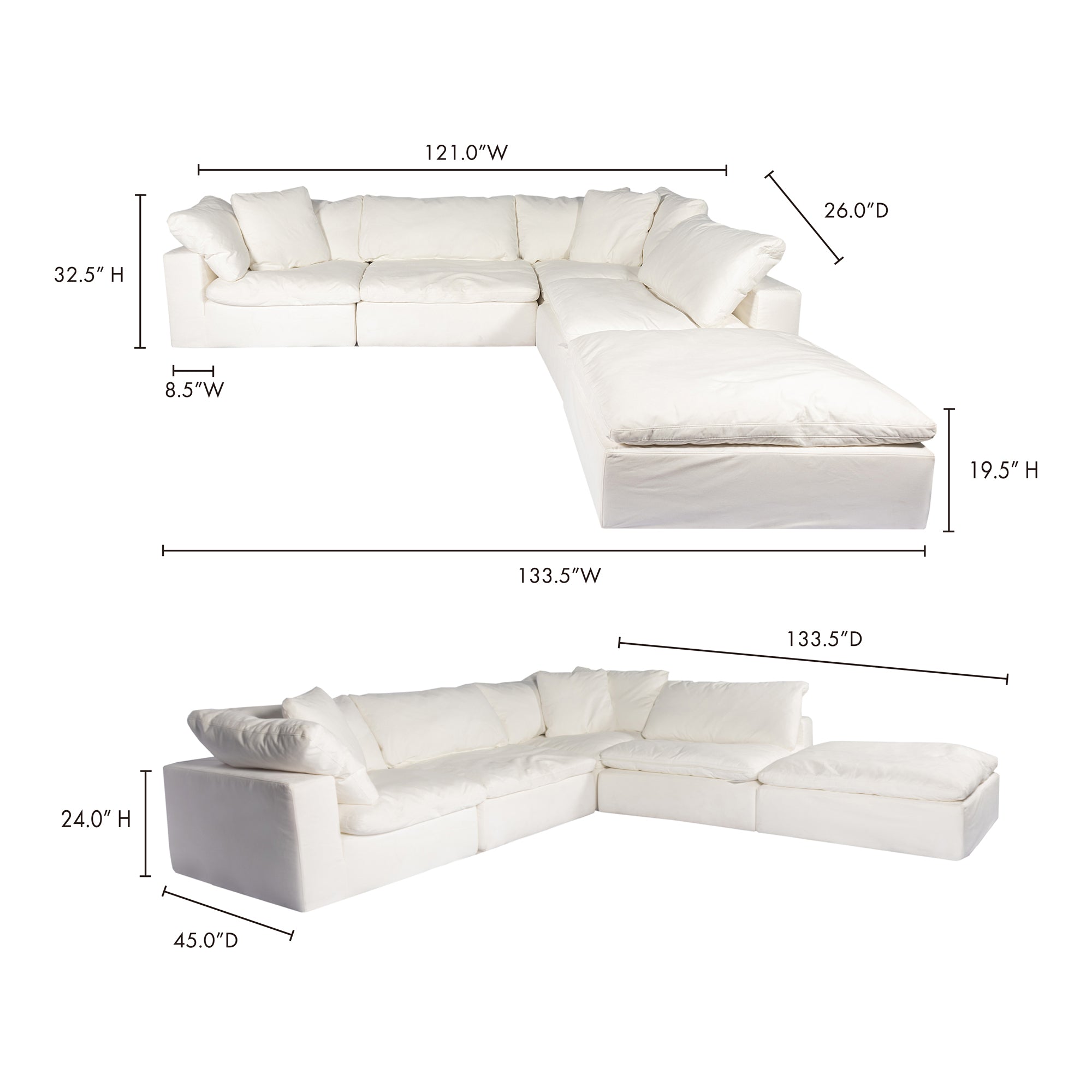 Clay Dream Modular Sectional Cream White