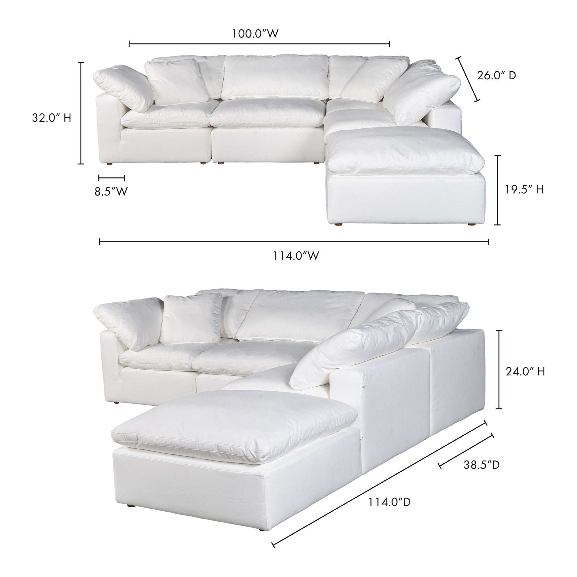 Terra Condo Dream Modular Sectional Cream White