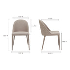 Burton Dining Chair Light Grey - Set Of Two