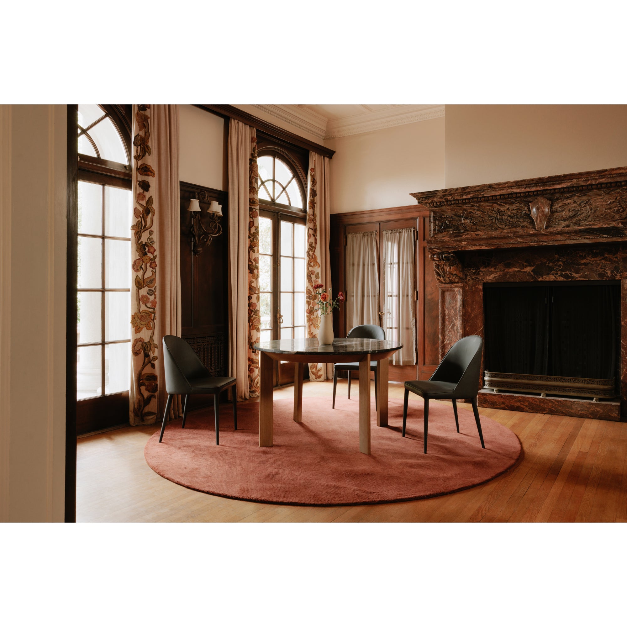 Burton Dining Chair Black Fade Vegan Leather - Set Of Two