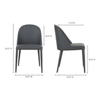 Burton Dining Chair Black Fade Vegan Leather - Set Of Two