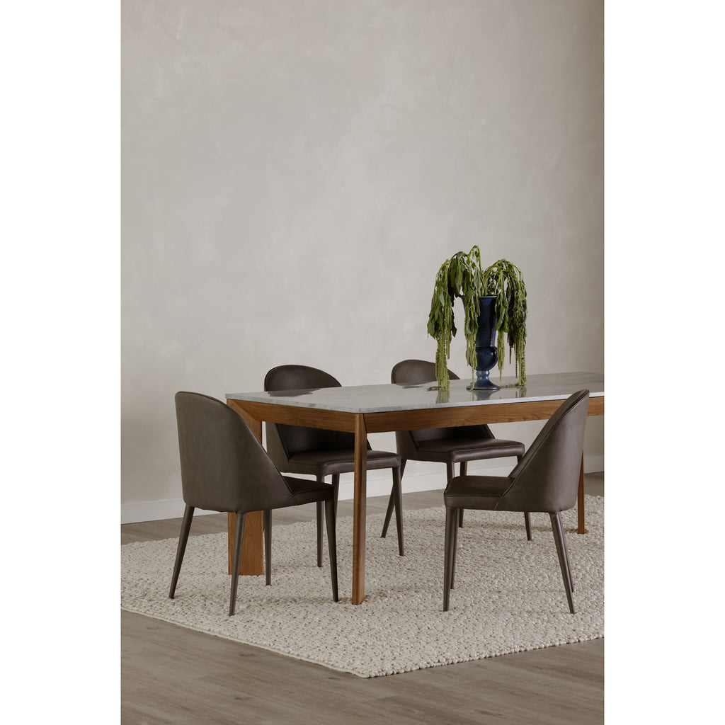 Burton Dining Chair Grey Vegan Leather - Set Of Two