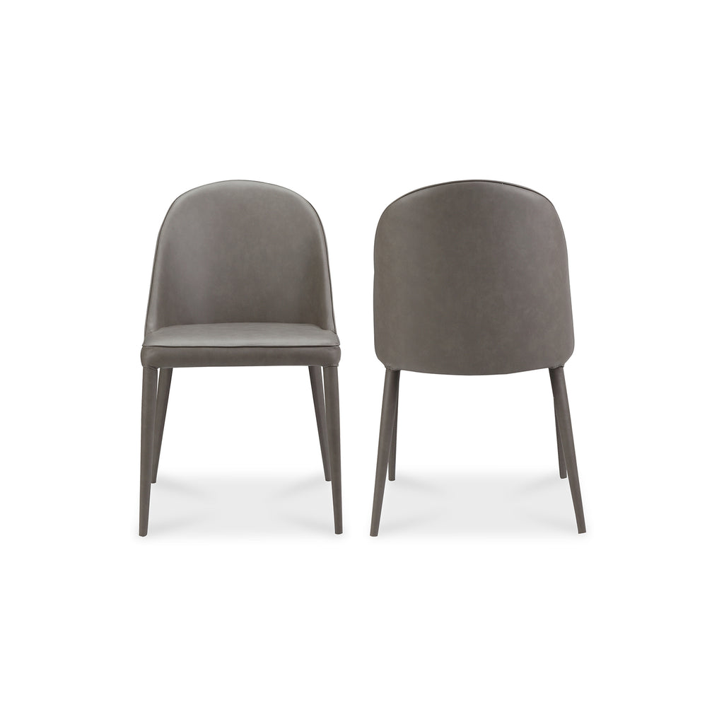 Burton Dining Chair Grey Vegan Leather - Set Of Two