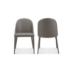 Burton Dining Chair Grey Vegan Leather - Set Of Two