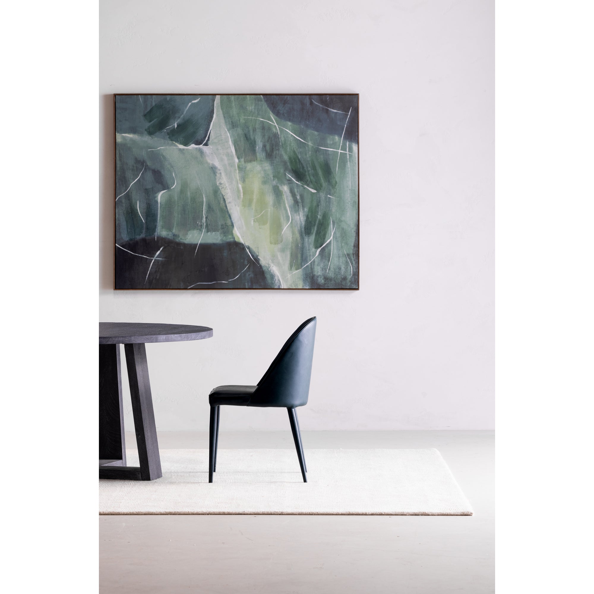 Burton Dining Chair Dark Teal Vegan Leather - Set Of Two