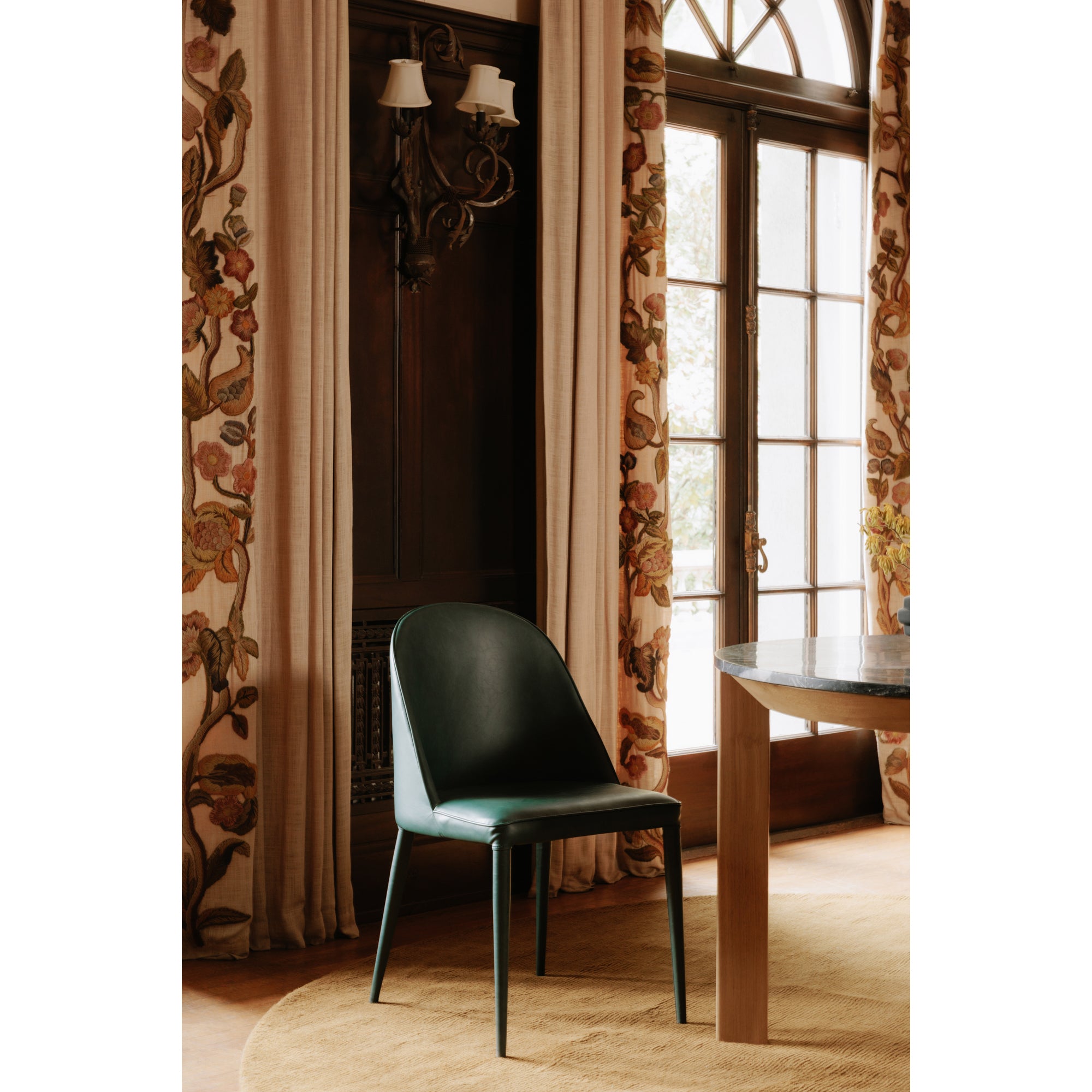 Burton Dining Chair Dark Teal Vegan Leather - Set Of Two