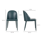 Burton Dining Chair Dark Teal Vegan Leather - Set Of Two