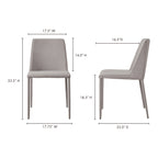 Nora Dining Chair Light Grey - Set Of Two