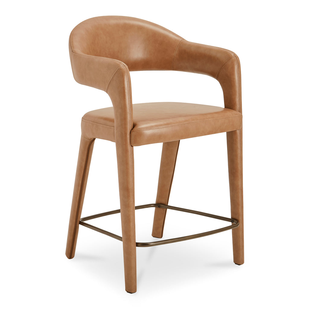 Martens Counter Stool Brown Leather